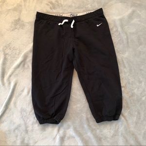 Nike Cropped Sweatpants - Size Medium - Black